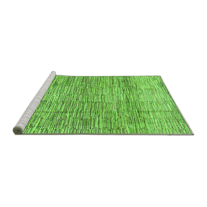 Sideview of Machine Washable Abstract Green Modern Area Rugs, wshabs3285grn