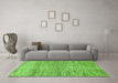 Machine Washable Abstract Green Modern Area Rugs in a Living Room,, wshabs3285grn