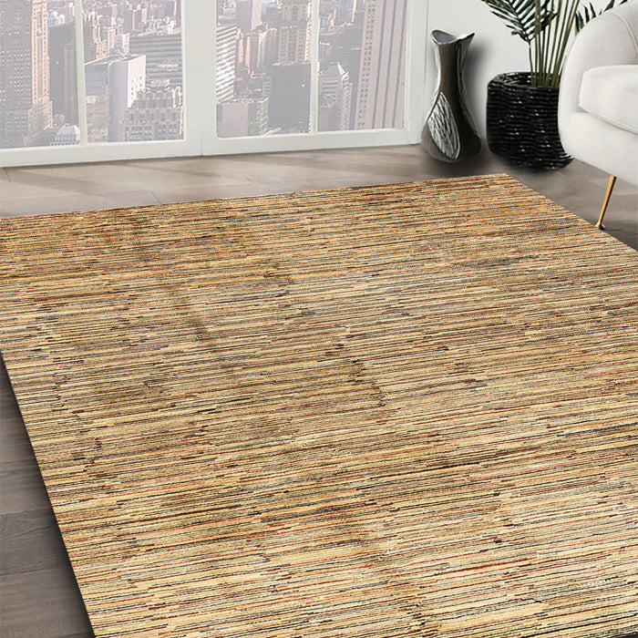 Abstract Light Brown Modern Rug in Family Room, abs3285