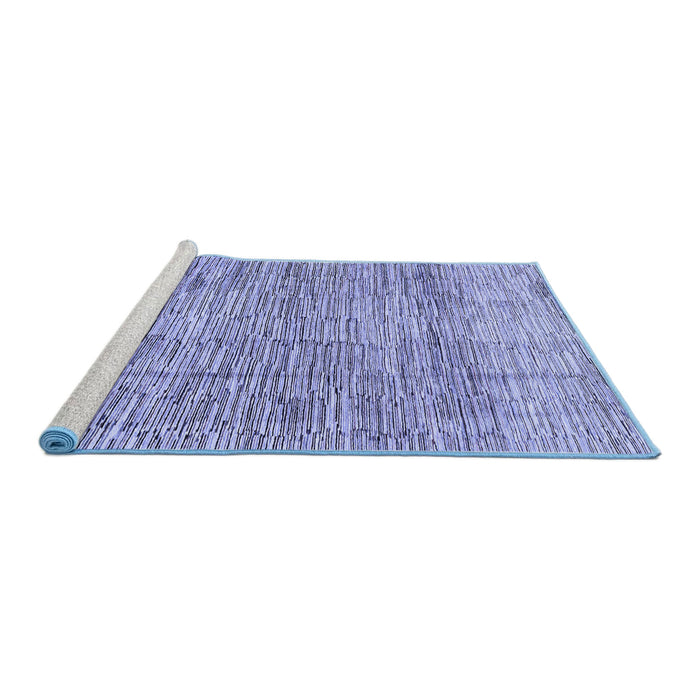 Sideview of Machine Washable Abstract Blue Modern Rug, wshabs3285blu