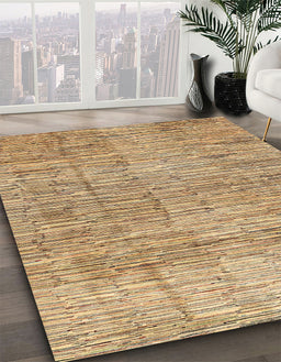Machine Washable Abstract Light Brown Rug in a Family Room, wshabs3285