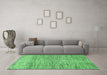 Machine Washable Abstract Emerald Green Modern Area Rugs in a Living Room,, wshabs3285emgrn