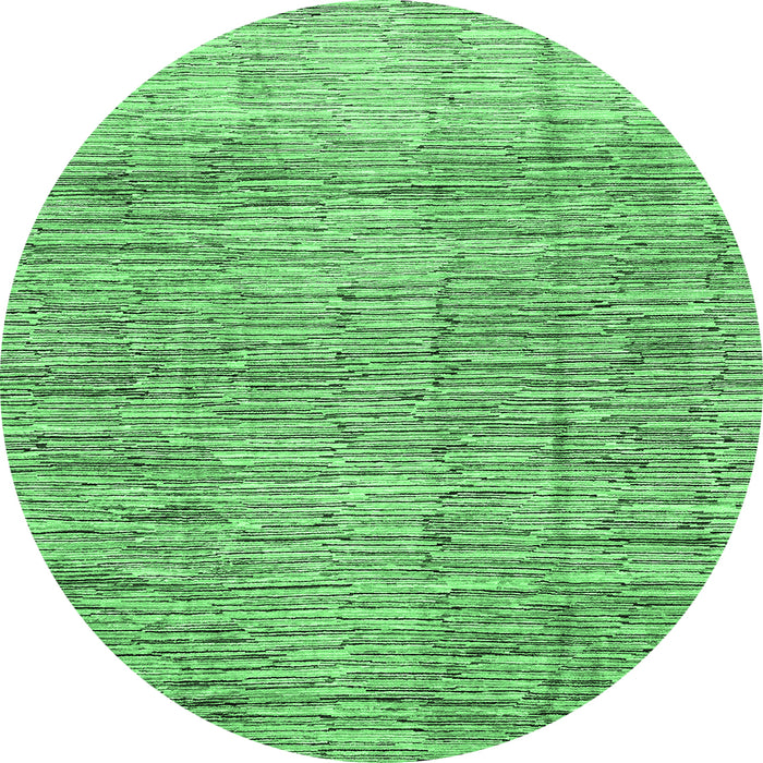 Round Abstract Emerald Green Modern Rug, abs3285emgrn