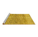 Sideview of Machine Washable Abstract Yellow Modern Rug, wshabs3285yw