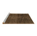 Sideview of Machine Washable Abstract Bakers Brown Rug, wshabs3286