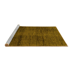 Sideview of Machine Washable Abstract Yellow Modern Rug, wshabs3286yw