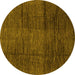 Round Abstract Yellow Modern Rug, abs3286yw