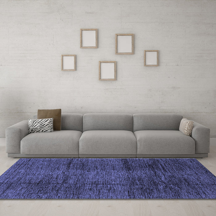 Machine Washable Abstract Blue Modern Rug in a Living Room, wshabs3286blu