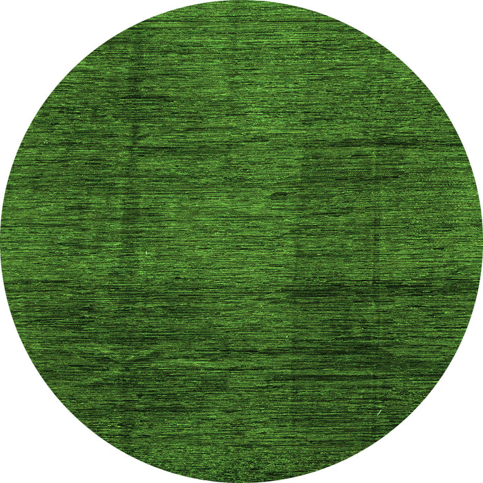 Round Machine Washable Abstract Green Modern Area Rugs, wshabs3286grn