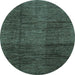 Round Abstract Light Blue Modern Rug, abs3286lblu