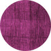 Round Machine Washable Abstract Pink Modern Rug, wshabs3286pnk