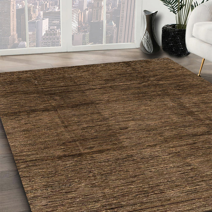Machine Washable Abstract Bakers Brown Rug in a Family Room, wshabs3286