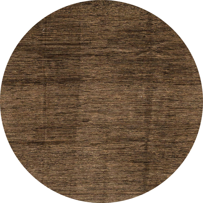 Round Machine Washable Abstract Bakers Brown Rug, wshabs3286