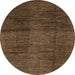 Round Machine Washable Abstract Bakers Brown Rug, wshabs3286