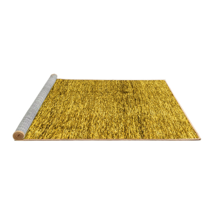 Sideview of Machine Washable Abstract Yellow Modern Rug, wshabs3287yw