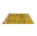 Sideview of Machine Washable Abstract Yellow Modern Rug, wshabs3287yw