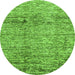 Round Abstract Green Modern Rug, abs3287grn