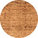 Round Abstract Orange Modern Rug, abs3287org