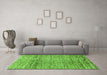 Machine Washable Abstract Green Modern Area Rugs in a Living Room,, wshabs3287grn