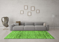 Machine Washable Abstract Green Modern Rug, wshabs3287grn