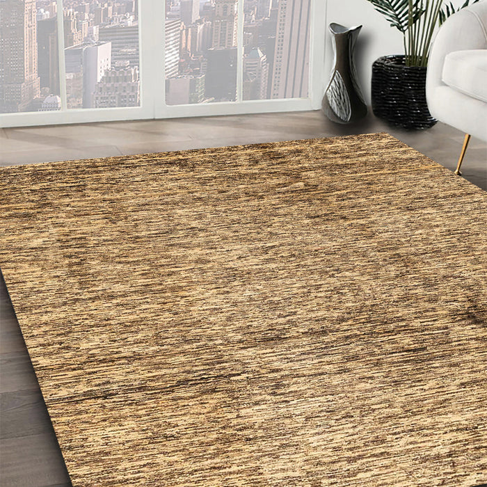 Abstract Saddle Brown Modern Rug in Family Room, abs3287
