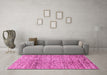 Machine Washable Abstract Pink Modern Rug in a Living Room, wshabs3287pnk