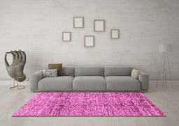 Machine Washable Abstract Pink Modern Rug in a Living Room, wshabs3287pnk