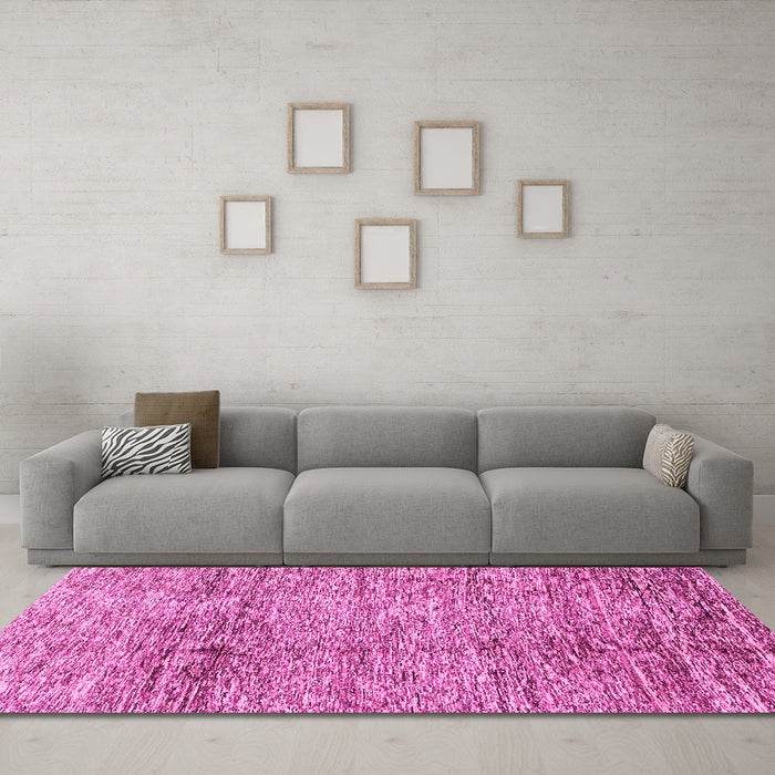 Machine Washable Abstract Pink Modern Rug in a Living Room, wshabs3287pnk