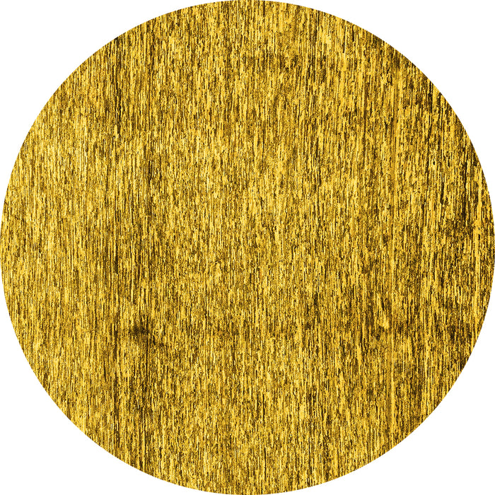 Round Abstract Yellow Modern Rug, abs3287yw