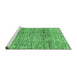 Sideview of Machine Washable Abstract Emerald Green Modern Area Rugs, wshabs3287emgrn