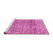 Sideview of Machine Washable Abstract Pink Modern Rug, wshabs3287pnk