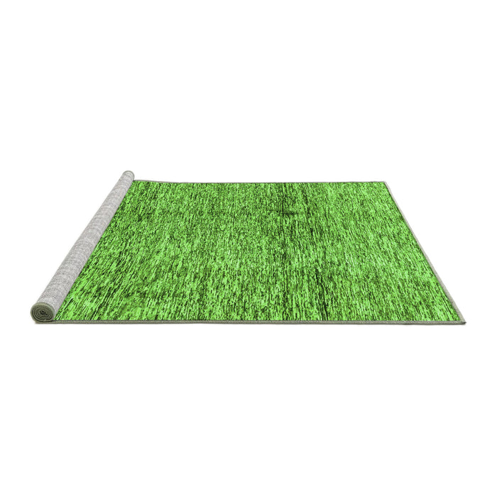 Sideview of Machine Washable Abstract Green Modern Area Rugs, wshabs3287grn
