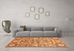 Machine Washable Oriental Orange Traditional Area Rugs in a Living Room, wshabs3288org