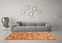 Machine Washable Oriental Orange Traditional Rug, wshabs3288org