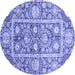 Round Oriental Blue Traditional Rug, abs3288blu