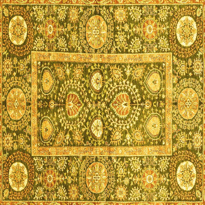 Square Oriental Yellow Traditional Rug, abs3288yw