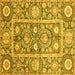 Square Oriental Yellow Traditional Rug, abs3288yw