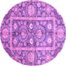 Round Oriental Purple Traditional Rug, abs3288pur