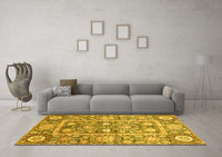 Machine Washable Oriental Yellow Traditional Rug, wshabs3288yw