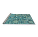 Sideview of Machine Washable Oriental Light Blue Traditional Rug, wshabs3288lblu