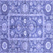 Square Oriental Blue Traditional Rug, abs3288blu