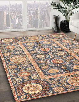 Machine Washable Abstract Yellow Rug in a Family Room, wshabs3288