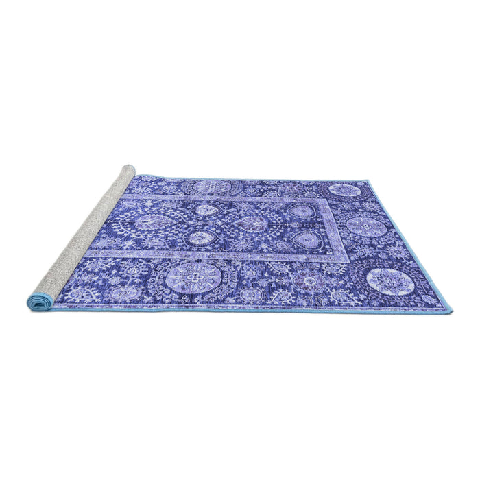 Sideview of Machine Washable Oriental Blue Traditional Rug, wshabs3288blu