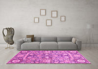 Machine Washable Oriental Pink Traditional Rug, wshabs3288pnk