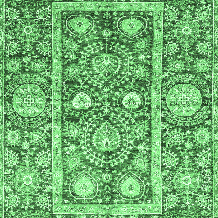 Machine Washable Oriental Emerald Green Traditional Area Rugs, wshabs3288emgrn