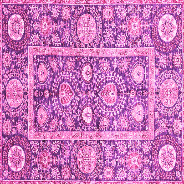 Square Machine Washable Oriental Pink Traditional Rug, wshabs3288pnk