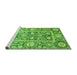 Sideview of Machine Washable Oriental Green Traditional Area Rugs, wshabs3288grn