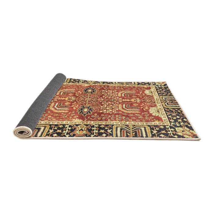 Sideview of Abstract Brown Red Modern Rug, abs3289