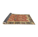 Sideview of Abstract Brown Red Modern Rug, abs3289