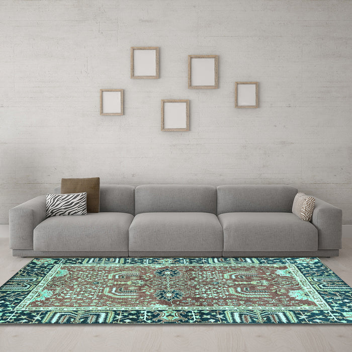 Machine Washable Abstract Light Blue Modern Rug in a Living Room, wshabs3289lblu